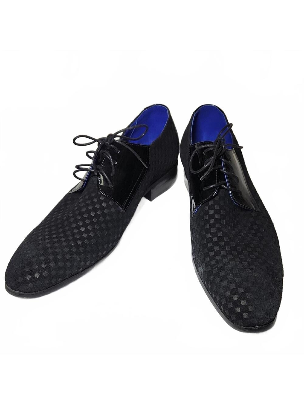 Maceoo | Men's Black and Blue Dress Shoes | 12
